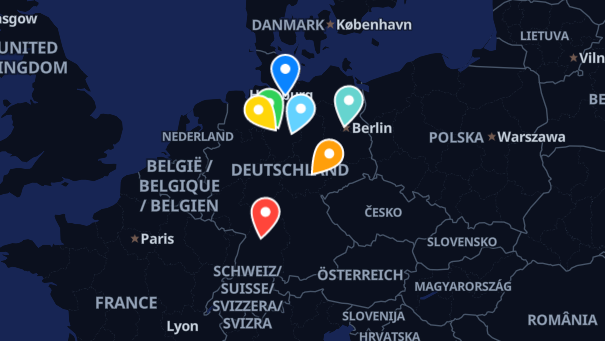 Map of company locations