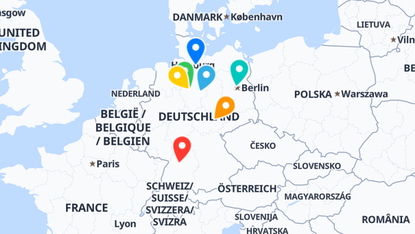 Map of company locations