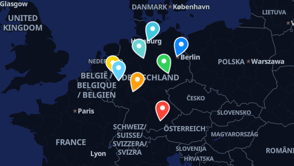Map of company locations