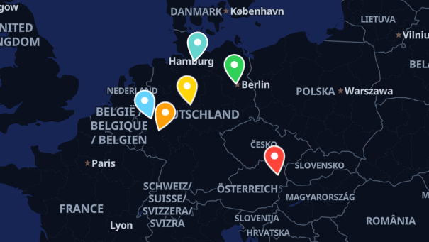 Map of company locations
