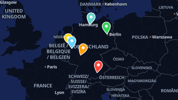 Map of company locations