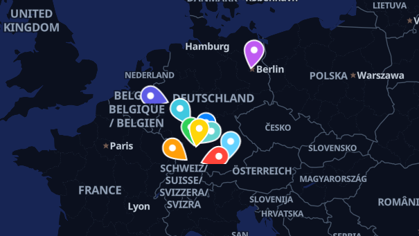 Map of company locations