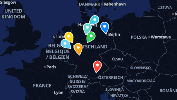 Map of company locations