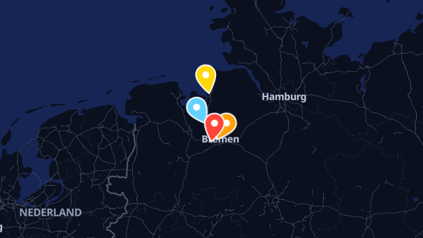 Map of company locations