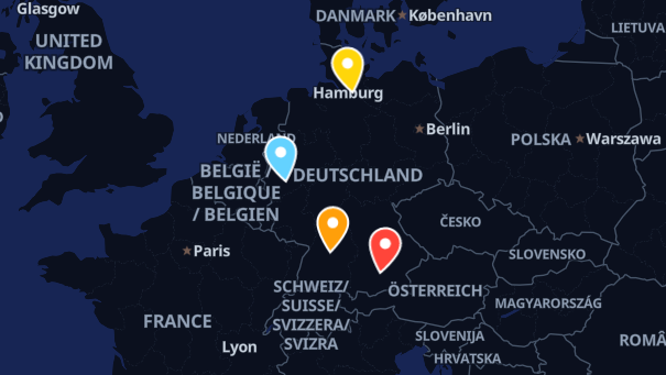 Map of company locations
