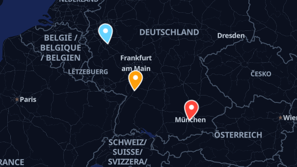 Map of company locations