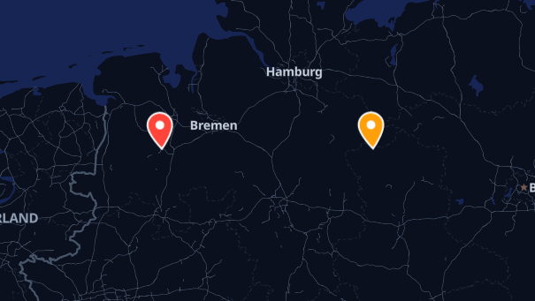 Map of company locations