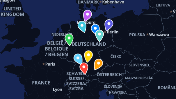 Map of company locations