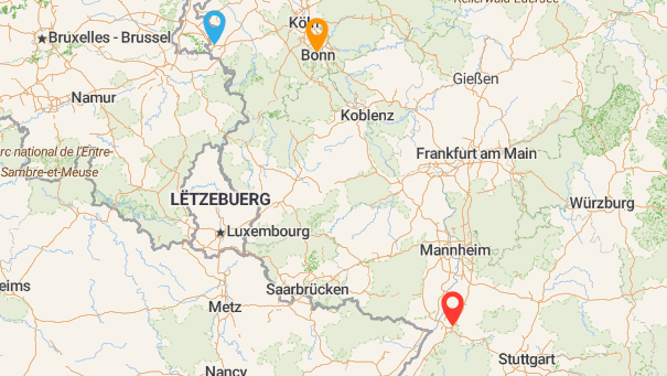 Map of company locations