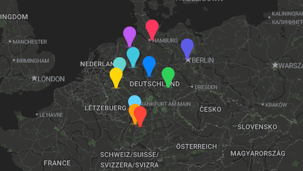 Map of company locations
