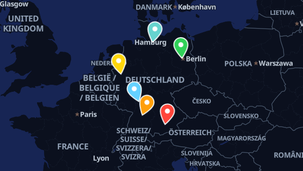Map of company locations