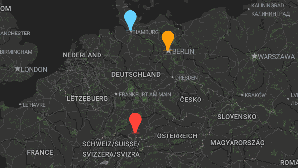 Map of company locations