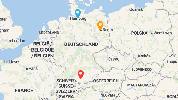 Map of company locations