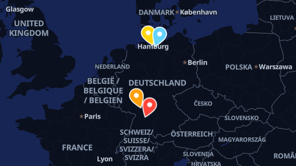 Map of company locations