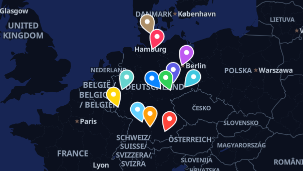 Map of company locations