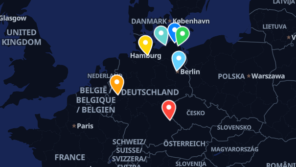 Map of company locations