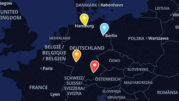 Map of company locations