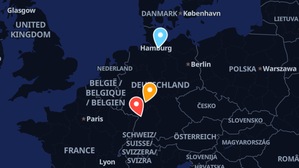 Map of company locations