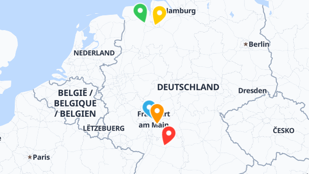 Map of company locations