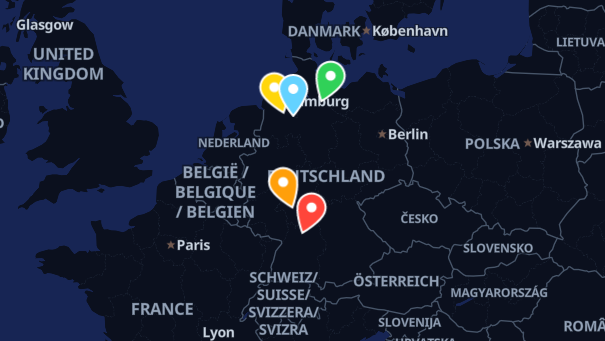 Map of company locations