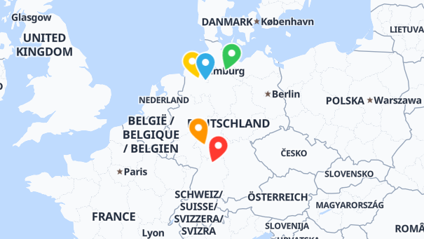 Map of company locations