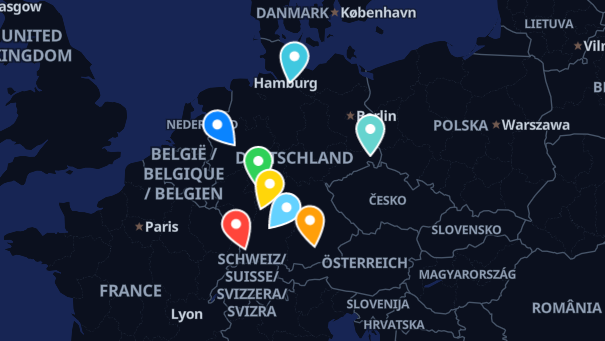 Map of company locations