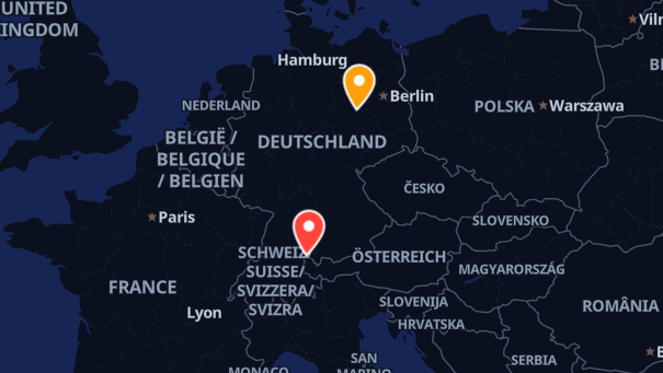 Map of company locations