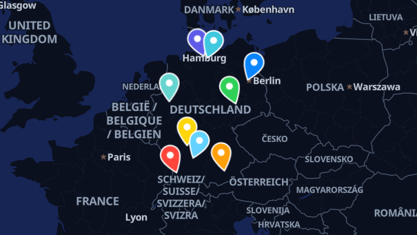 Map of company locations