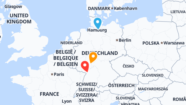 Map of company locations