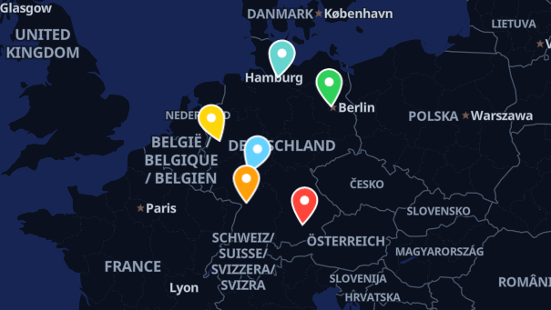 Map of company locations