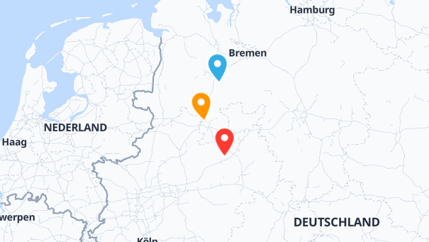 Map of company locations