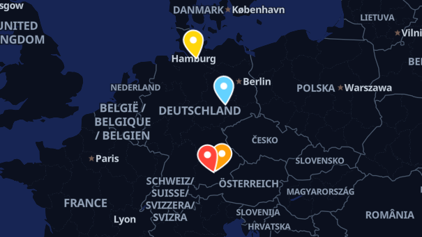 Map of company locations
