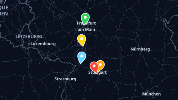 Map of company locations