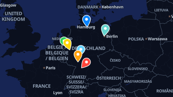 Map of company locations