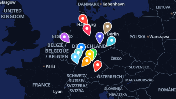 Map of company locations