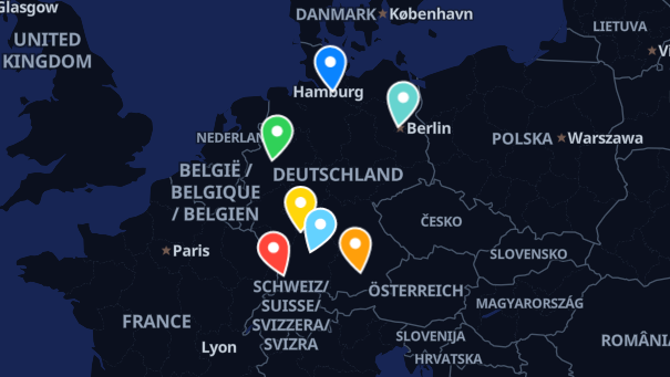 Map of company locations