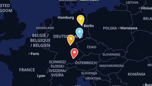 Map of company locations