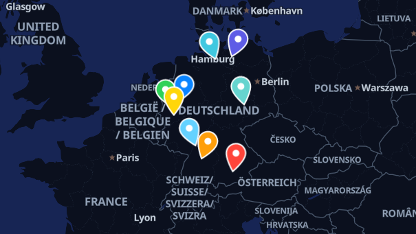 Map of company locations