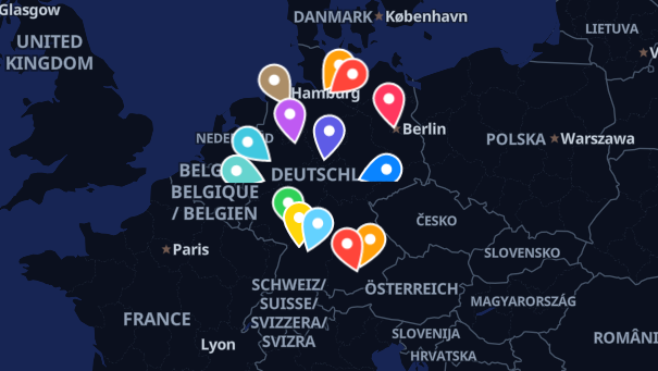 Map of company locations