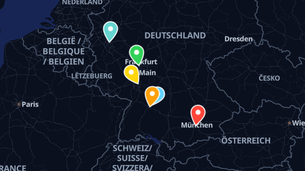 Map of company locations
