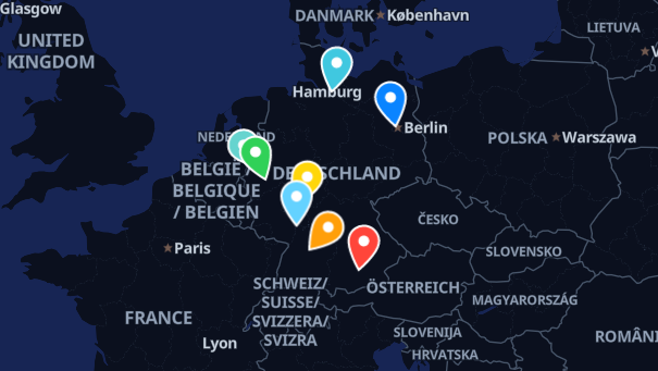 Map of company locations