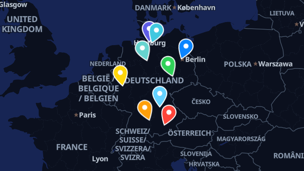 Map of company locations