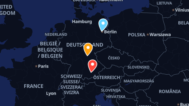 Map of company locations