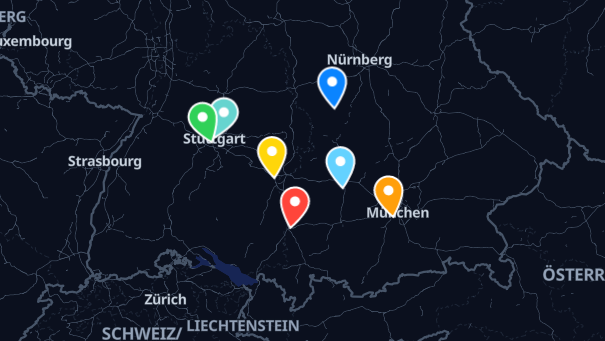 Map of company locations
