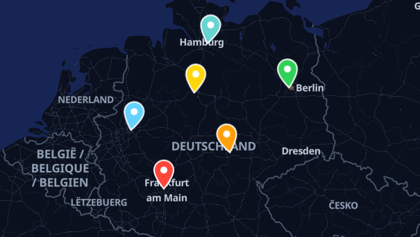 Map of company locations