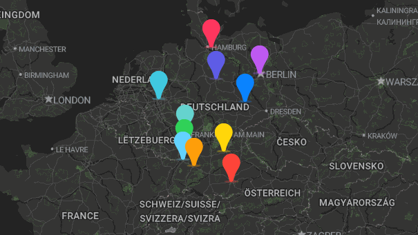Map of company locations