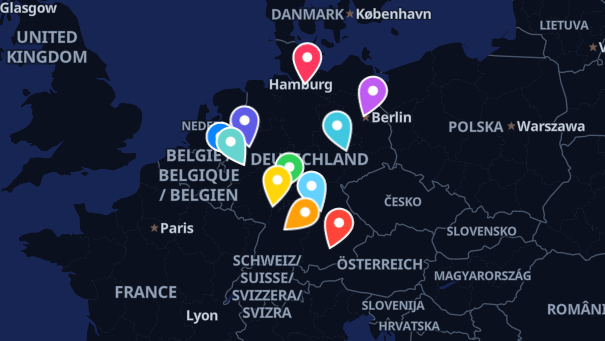 Map of company locations