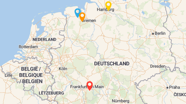 Map of company locations