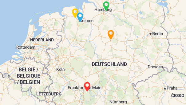 Map of company locations