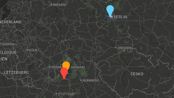 Map of company locations